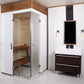 Sauna Smart Fold en un elegante cuarto de baño.