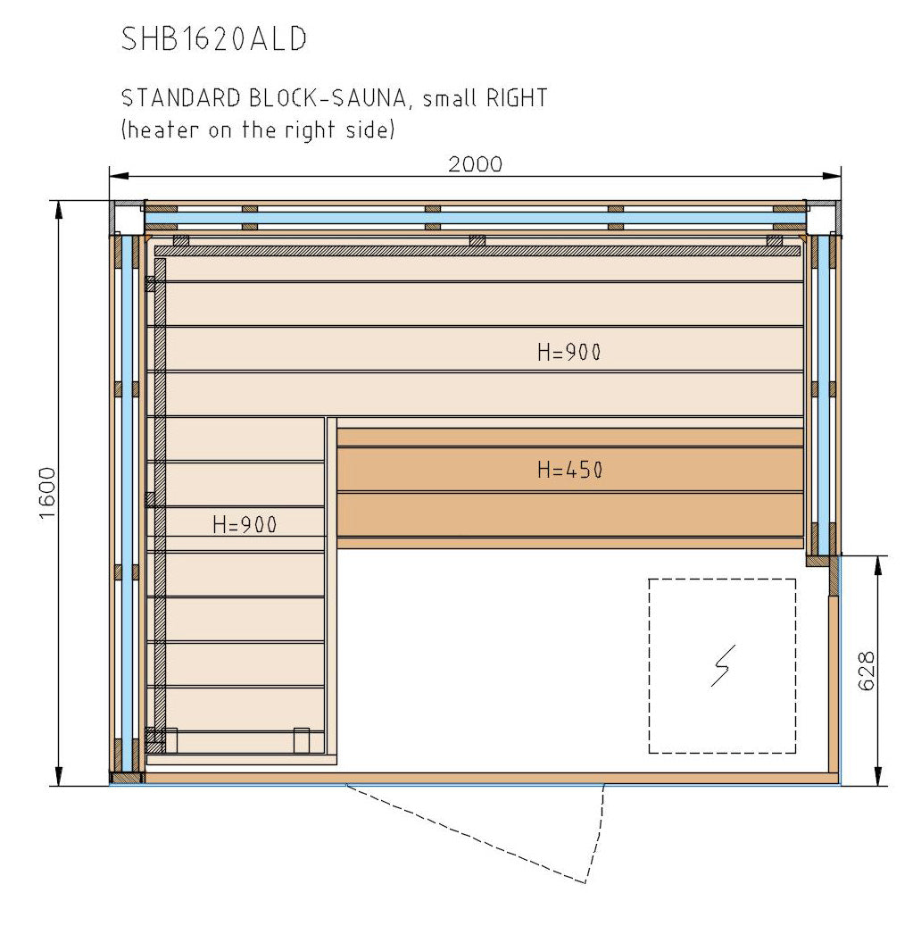 Diseño de la cabina Harvia Sauna Block.