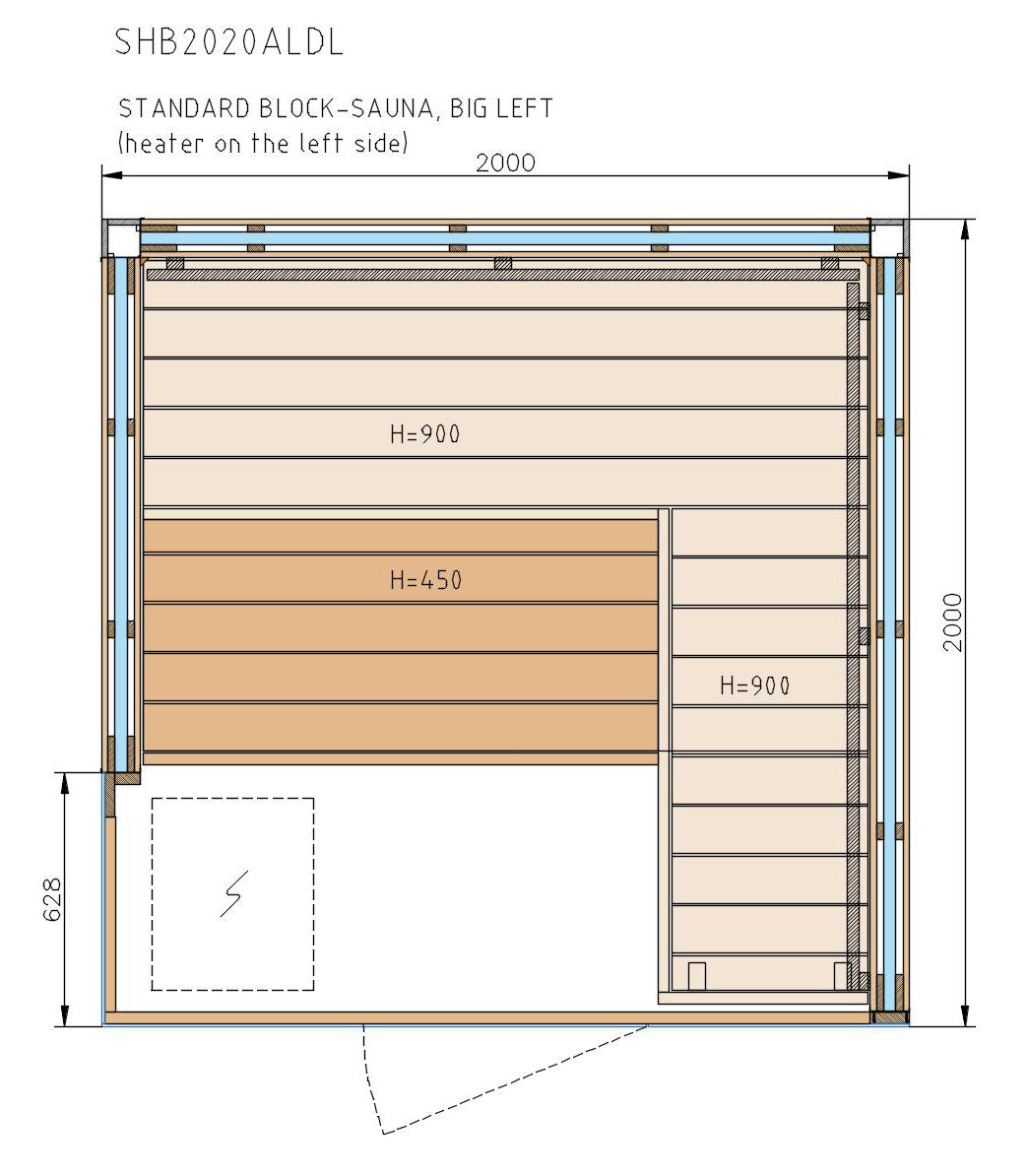 Diseño de cabina de sauna Harvia Block