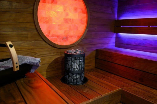 Calentador eléctrico de sauna Harvia Legend con piedras y luz redonda