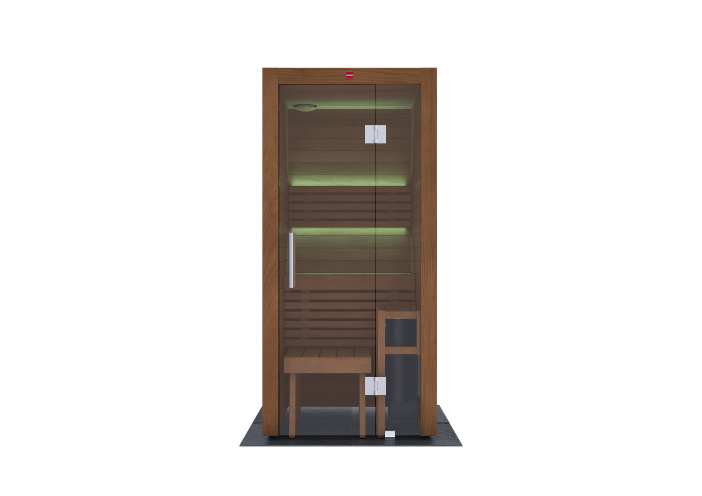 Sauna de madera Utu con puerta de cristal