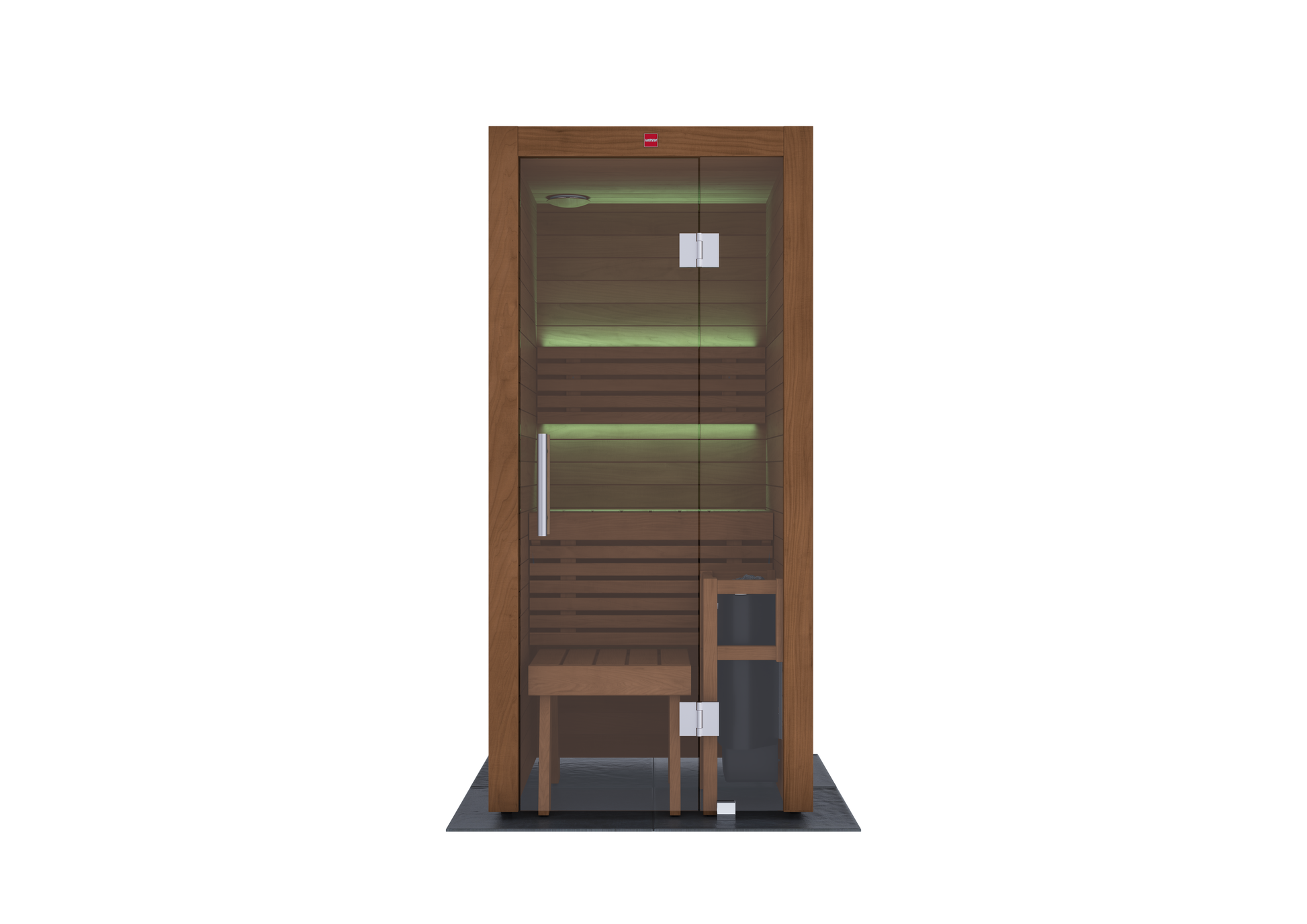 Sauna de madera Utu con puerta de cristal