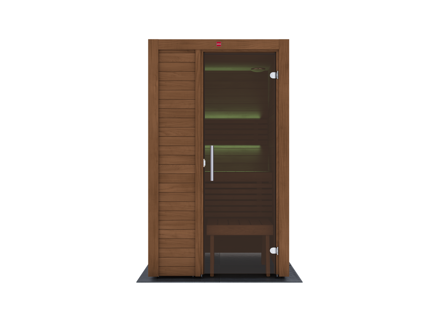 Sauna de madera Utu con puerta de cristal