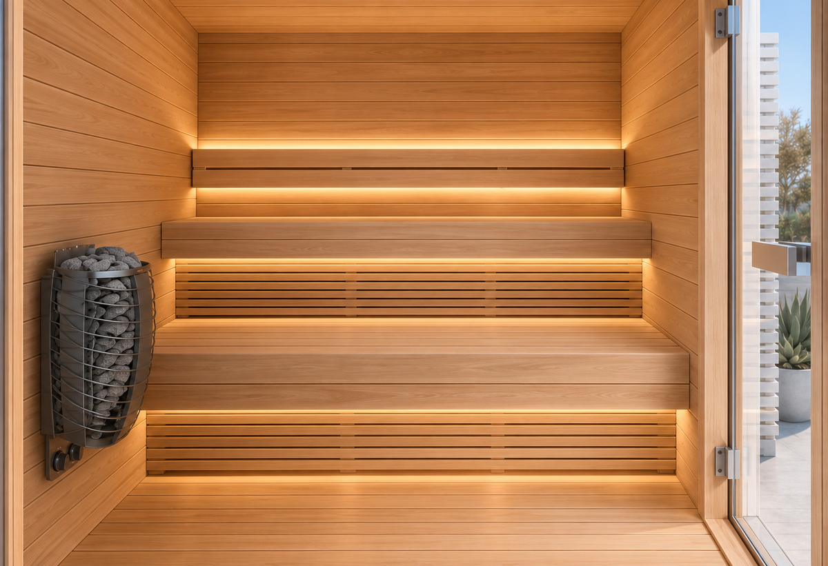 Interior y bancos de aliso europeo