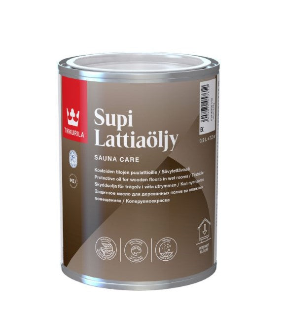 Lata de Tikkurila Supi Floor Oil 0,9 litros.