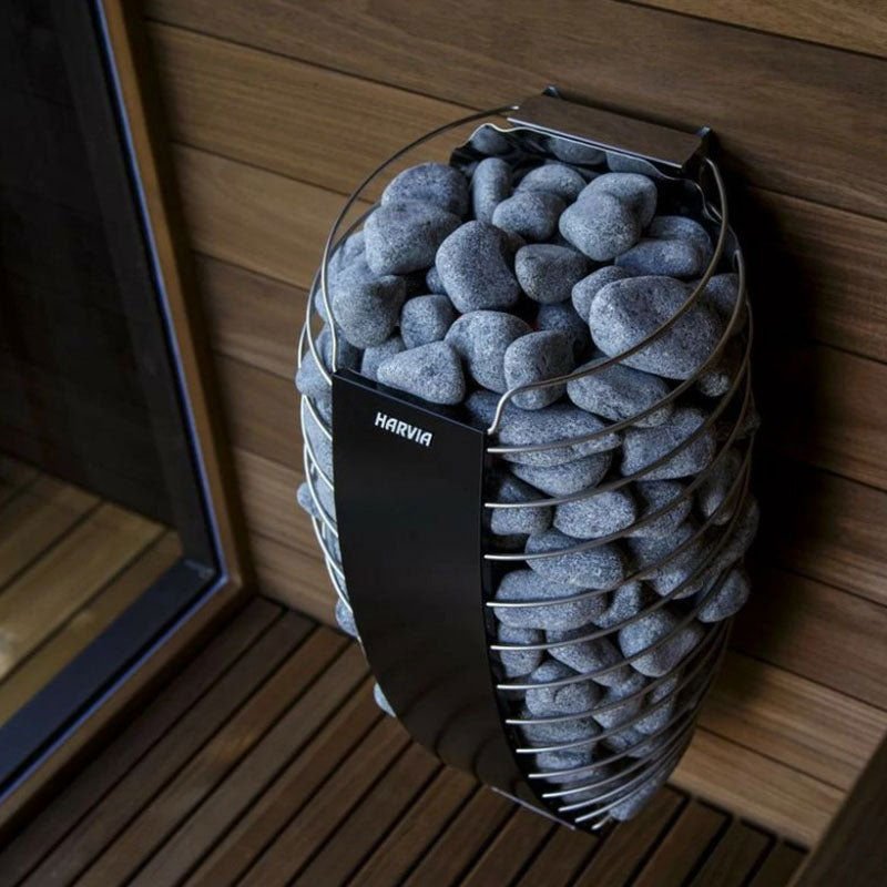 Cesto de pedras Harvia Spirit para sauna elétrica.