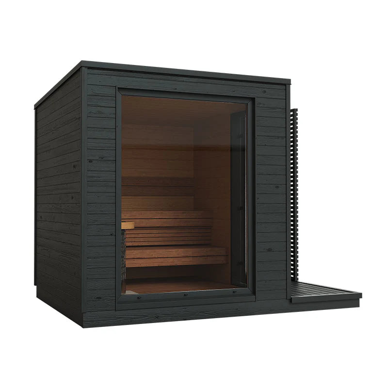 Sauna eléctrica KUUT - Premium M con puerta de cristal.