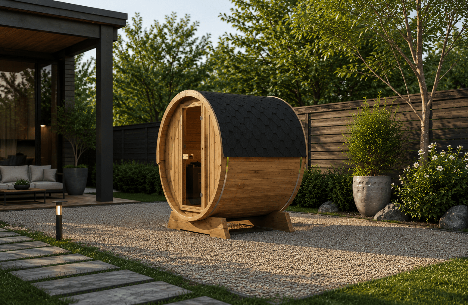 Sauna exterior Barril 160