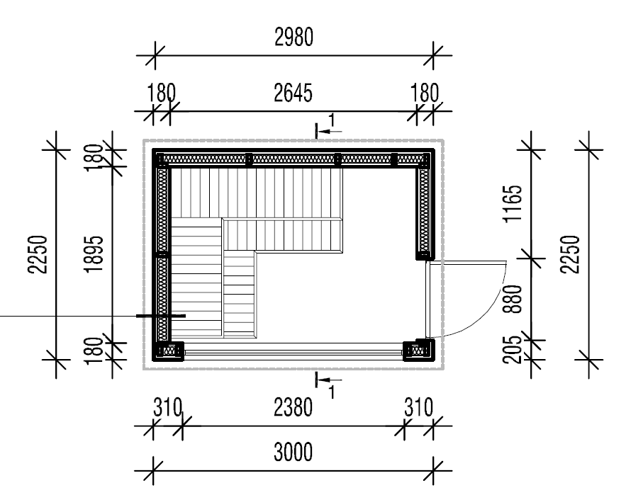 Saunamo Plano de la sauna exterior modular