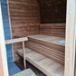 Saunamo Sauna Cubus con bancos de madera.