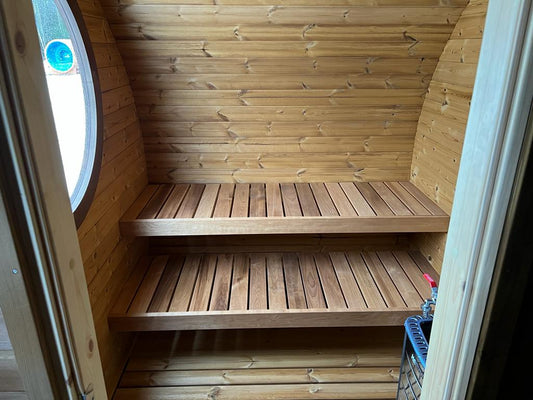 Saunamo Sauna exterior Hobbit 195 de madera.