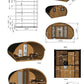 Saunamo Sauna Hobbit 500 con 3 habitaciones separadas.