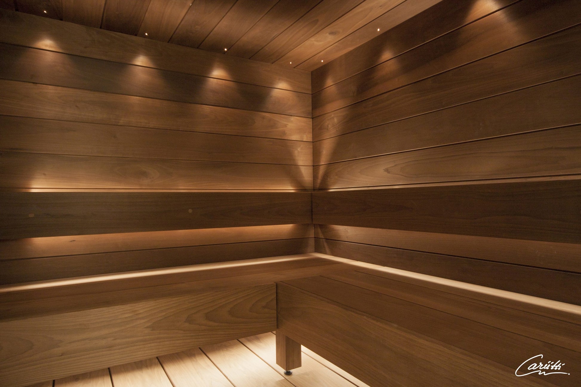 Sauna de madera iluminada Cariitti Linear LED 2m.