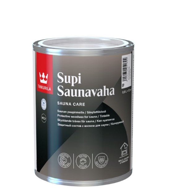 Tikkurila Sauna Wax 0,9 litros en lata.